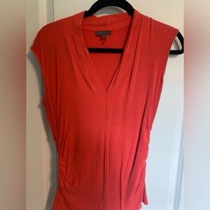 Vince Camuto blouse, coral and orange, sleeveless top size medium